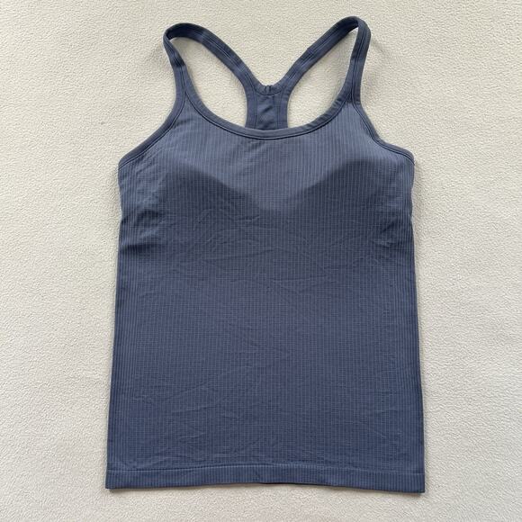 Lululemon Women Solid Oasis Blue Ebb to Street Tank II Racerback Top W1AX1S 10 - Picture 1 of 6